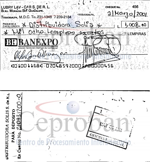 Primer Cheque Ceproban